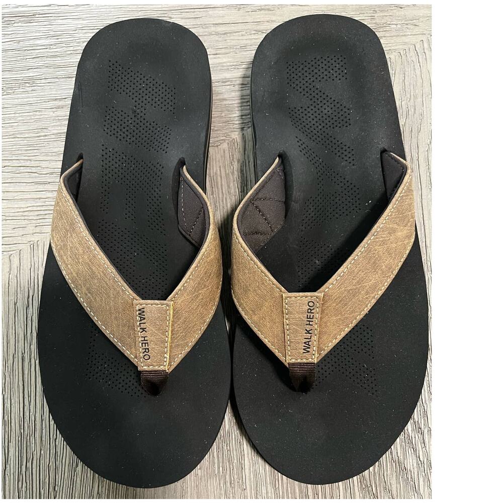 Men Sandals Flip Flop with Orthotic Arch Support Athletic Slide Sandals, 11